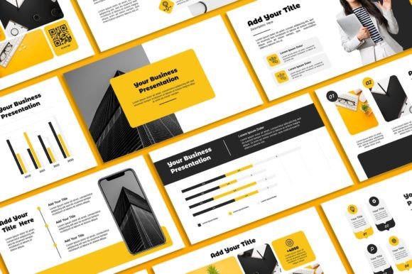 Black Yellow Powerpoint Template: Modern & Professional Slides