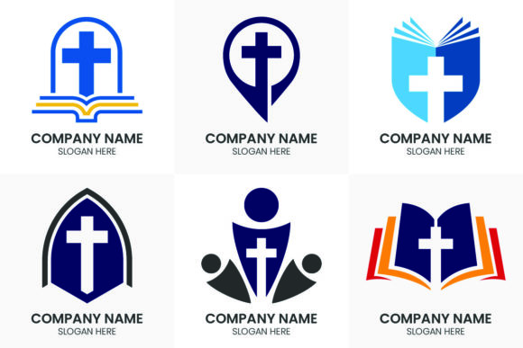 Church Logo Christian Sign Symbols Set: Modern Design Assets