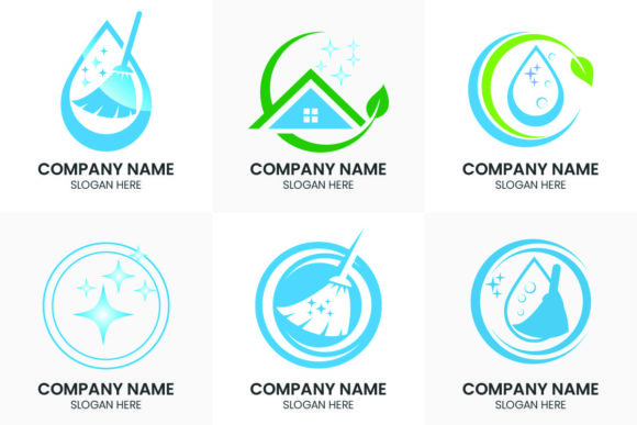 Cleaning Logo Template Vector Symbol Set