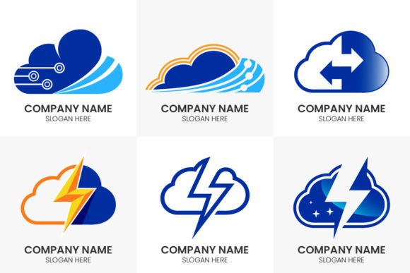 Cloud Computing Icon Vector Logo Set: Essential Visual Assets