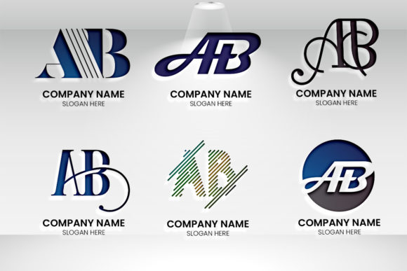 Elegant Initial Monogram Letter A B Logo Set for Designers