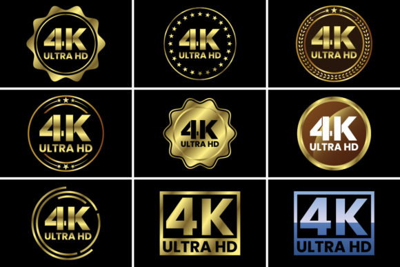 Elevate Your Brand with the Golden 4K Ultra HD Icon Logo Set