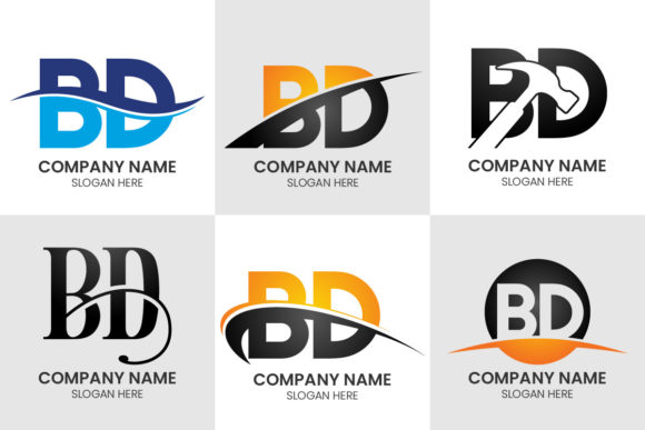 Initial Monogram Letter B D Logo Set: A Modern Design Asset