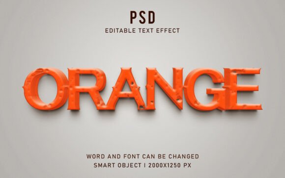 Orange Fruit Text Effect – Editable PSD