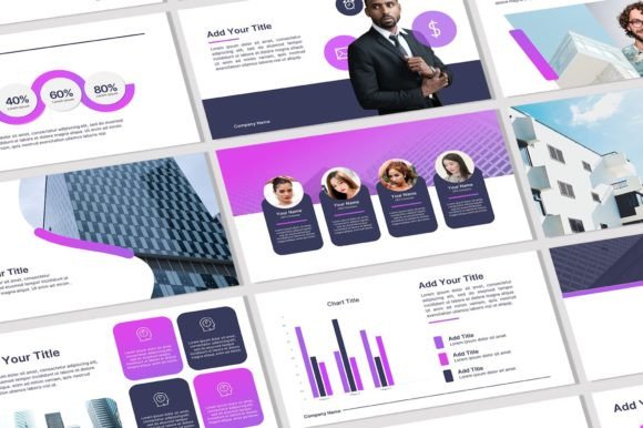 Unlock Professional Design: The Purple Theme Powerpoint Template